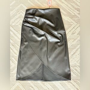 Gray Asymmetrical Midi Pencil Skirt for Cocktail